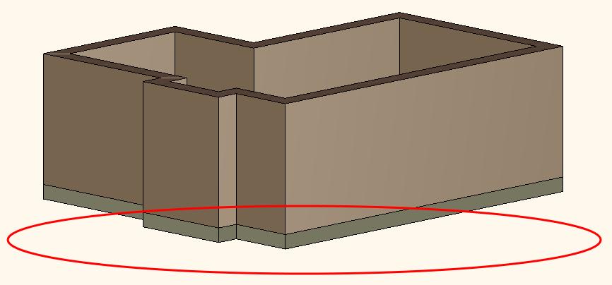 1. Lecke: Nappali tervezés 9 A padló elkészült a falak alá. Nézze meg a 3D ablakban.