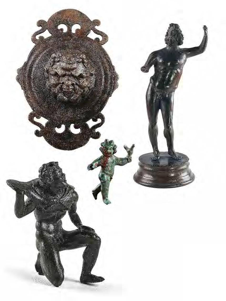 : 31,5 cm WMMM Szekszárd, R.1.941.1. V.72 Bronzszobrocska 1. sz. Ismeretlen lelőhely M.: 4 cm SM Szombathely, leltározatlan V.70 Térdeplő szatüroszt ábrázoló szobor 2. sz. Biatorbágy-Káposztás-dűlő, ezüstberakással H.