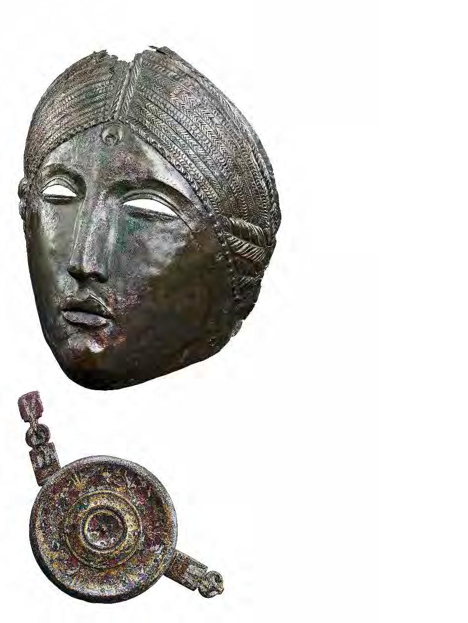 1. V.25 Lovassági díszsisak maszkrésze 2. sz. vége eleje Visegrád-Várkert dűlő Bronzlemezből domborított H.: 22 cm; Sz.: 15 cm MNM Budapest, RR 65.81.1. V.26 A harcot feladó gladiátor (thraex) szobra Győr (Arrabona), Belváros (1950) M.