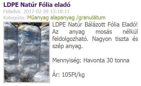műanyagok