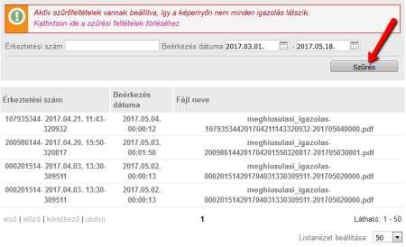 11. Meghiúsulási igazolás A Meghiúsulási igazolások legkésőbb a küldéstől számított 30 nap elteltével törlődnek a Hivatali kapu Dokumentumok menüpontjából, azonban a Meghiúsulás