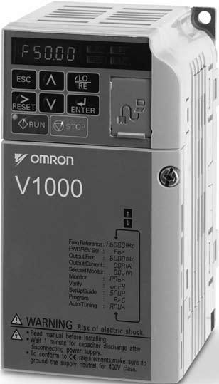 VZ V1000 Nagyobb teljesítmény és jobb minőség kisebb helyigénnyel Áramvektor-szabályozás Nagy indítónyomaték (200% nyomaték 0,5 Hz-en) 1:100 sebességátfogási tartomány Kettős besorolás ND 120%/1 perc