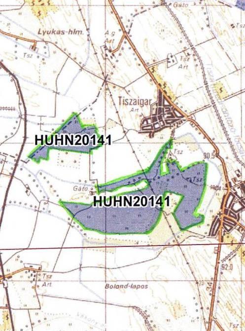 156 TISZAIGARI TISZAÖRSI KÖRTVÉLYES HUHN 2141 A természet-megőrzési terület Tiszaigar, Tiszaörs, és Tiszaszentimre külterületeit érinti.