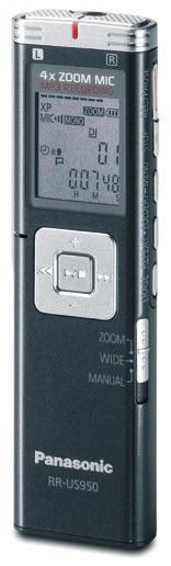 Beépített zoomos mikrofon Akár 270 óra felvétel (SP módban) 512 MB beépített memória Gyorskereső tárcsa Adatbiztonsági funkció Ój h RR-US470 IC-felvevő Beépített zoomos mikrofon Akár 134 óra felvétel