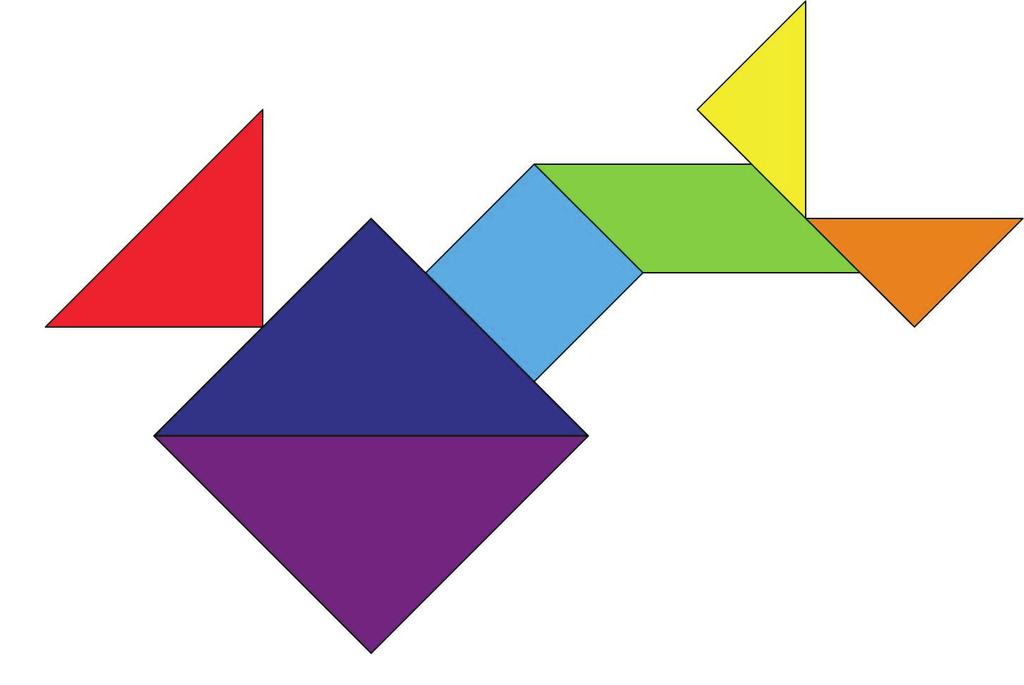 53. 54. Hogyan építhetők fel a fönti ábrák a tangram játék elemeiből?