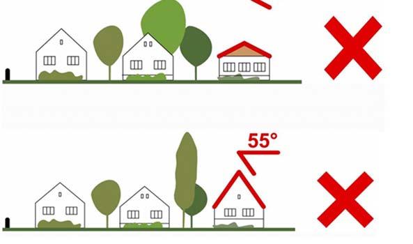 Építészeti útmutató 10 TETŐHAJLÁSSZÖG Tetőhajlászög meghatározásakor célszerű a meglévő épületekhez