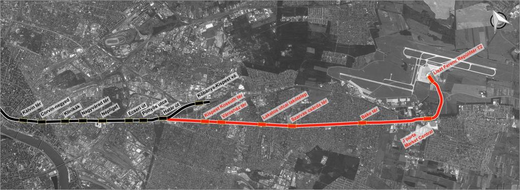 METRÓ Üllői úti hosszabbítás 12,6 km új vonal, 7 új mh.