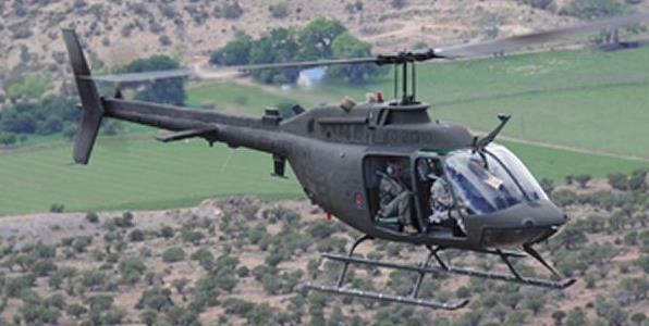 13. kép: Az OH 58 A/C típusú helikopter. 153 A felkészítés végső szakaszában megjelenik a támogatott erőkkel történő kötelék harckiképzés.