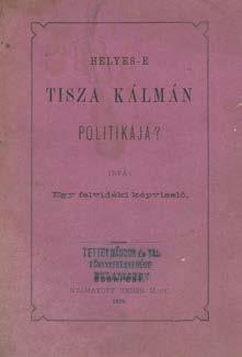Központi Antikvárium 13 78. tétel 79. tétel 81. tétel 84. tétel 78. Helyes-e Tisza Kálmán politikája? Irta Egy felvidéki képviselő. Bp., 1879. Neuer M. ny. 51p. Körülvágatlan példány. 79. (Kún Béla, kókai): Alkotmányos titkok.