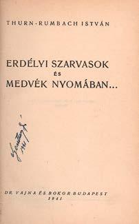 458. Szeley Dezső: Sporthorgász-lexikon Bp., (1942.) Paulovits Imre. 235+(9)p.+6t. Aranyozott, kiadói vászonkötésben. 459. Széchenyi Zsigmond, gróf: Csui!... Afrikai vadásznapló (1928. okt. 1929. ápr.