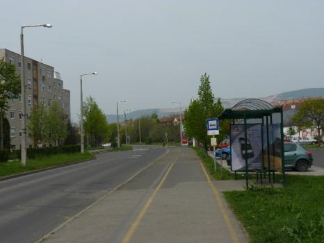környéki telephelyek előtt a járda néhol megszűnik, emellett az autós ügyfélforgalom miatt a kerékpárútra parkolás is mindennapos.
