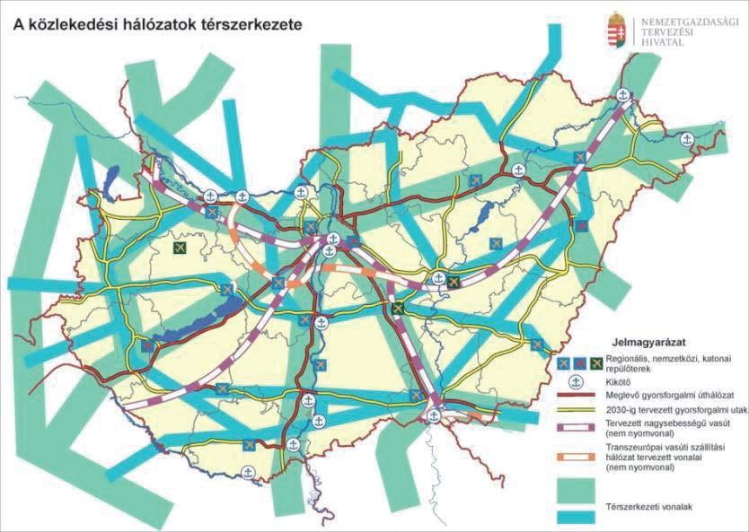 166. ábra: A közlekedési hálózatok térszerkezete (p. 167.
