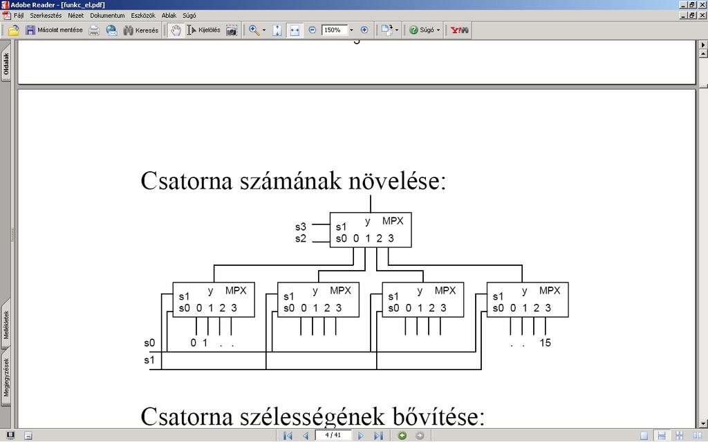 MULTIPLEXER: CSATORNA SZÁMÁNAK NÖVELÉSE 16 adatbemenetet