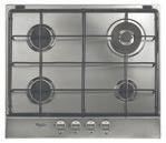 WHIRLPOOL KP 745 IX GMF 7522/IXL BÉPÍTHTŐ SÜTŐ GÁZ FŐZŐLP SmartCleanTM (hidrolitikus) sütőtisztítás süllyeszthető gombok programozható óraidő, sütési idő, befejezési
