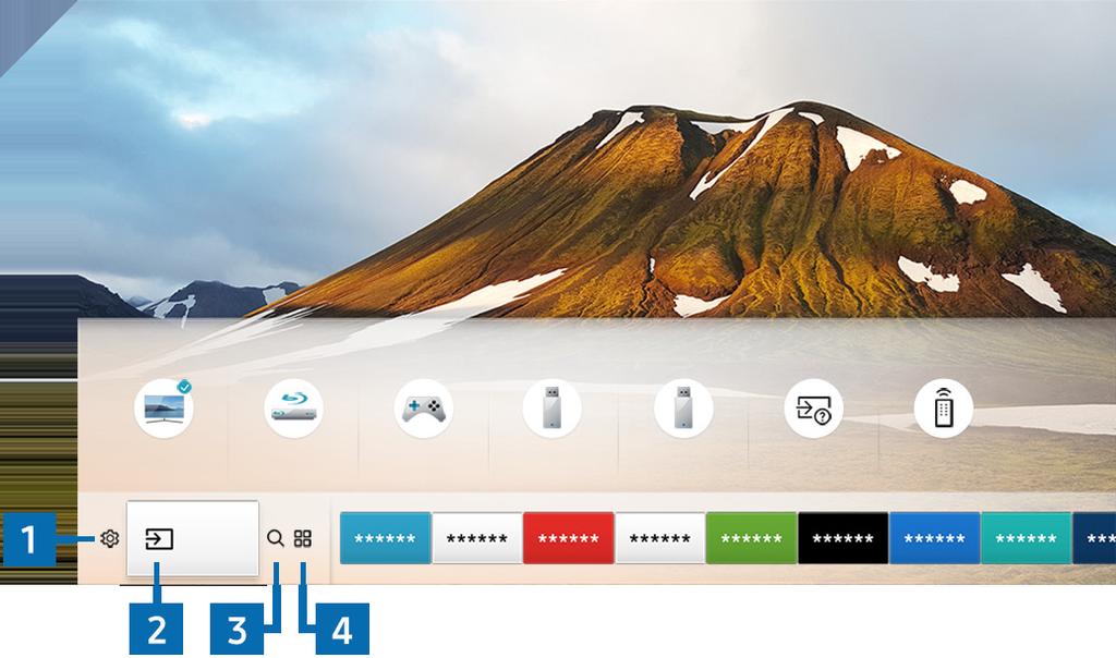 A kezdőképernyő megjelenítése Nyomja meg a gombot. Forrás TV HDMI 1 HDMI 2 USB 1 USB 2 Csatlakoztat Univerz.