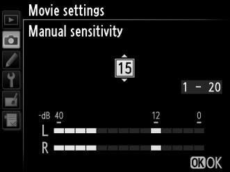 y A videó beállításai Használja a fényképezés menü Movie settings (Videó beállításai) lehetőségét az alábbi beállítások elvégzésére.