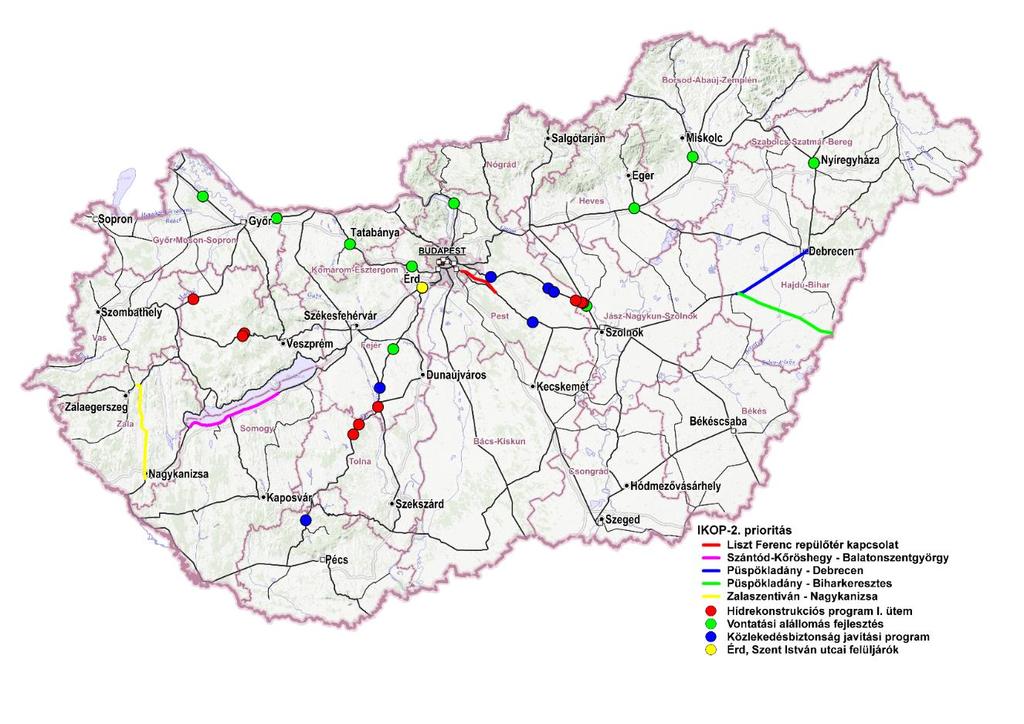 Vasúti fejlesztések (2014-2020) Teljes keret: 459,33 Mrd Ft (nettó) NIF Zrt.