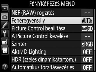 Színhőmérséklet választása Ha K (Színhőmérséklet választása) lehetőséget adott meg a fehéregyensúlyhoz, a színhőmérséklet a L (U) gomb megnyomásával és a segédtárcsa elforgatásával adható meg.