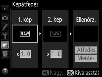kép kerül kijelölésre; nyomja meg az J gombot a fényképezőgéppel készült NEF képek listázásához. 2 Válassza ki az első képet.