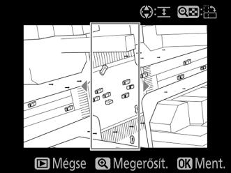 Ha a terület fekvő tájolású, nyomja meg a 1 vagy a 3 gombot a fókuszba helyezendő terület bekeretezéséhez.
