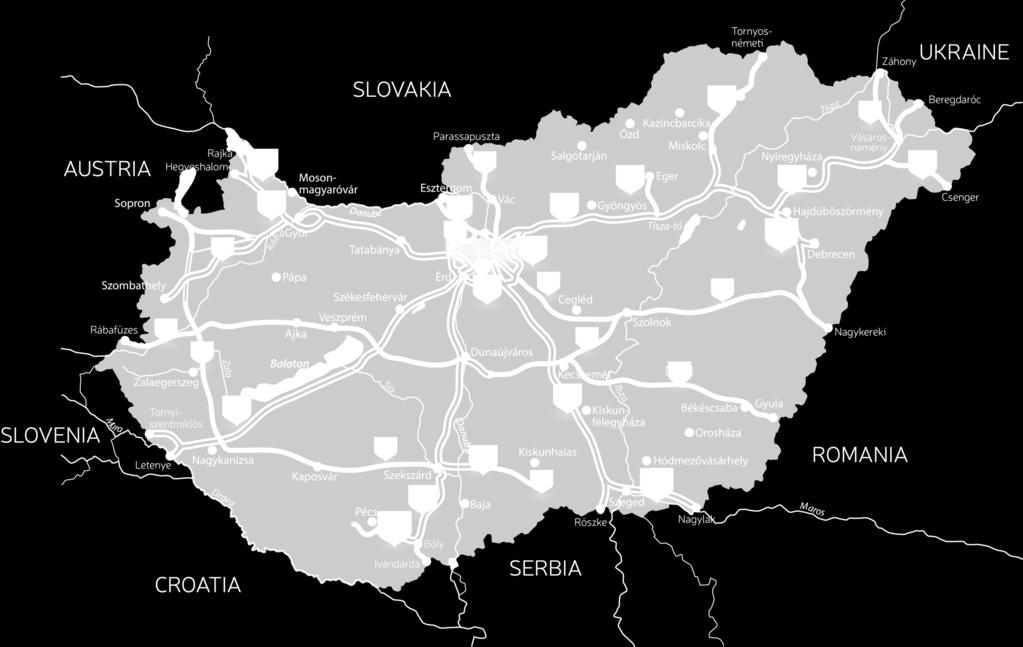 Pozitív projektek (2016) Pozitív projektek megoszlása (71 db) Kazincbarcika (1) Szentgotthárd (1) Hegyeshalom (1) Győr (2) Pápa (1) Bük (1) Ajka (1) Komárom (1) Veszprém (3) Esztergom (1) Rétság (1)