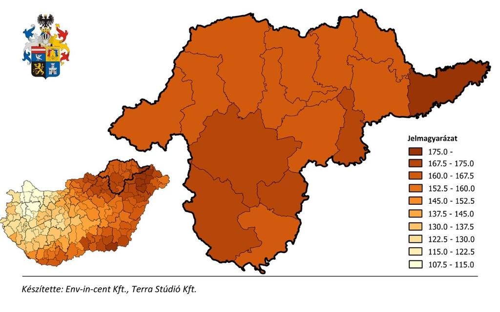 számolni, ami befolyásolja a hőmérsékleti szélsőségek térbeli eloszlását is: a fagyos napok számának csökkenése az észak-keleti országrészben lesz a legkisebb mértékű, köszönhetően a jellemzően