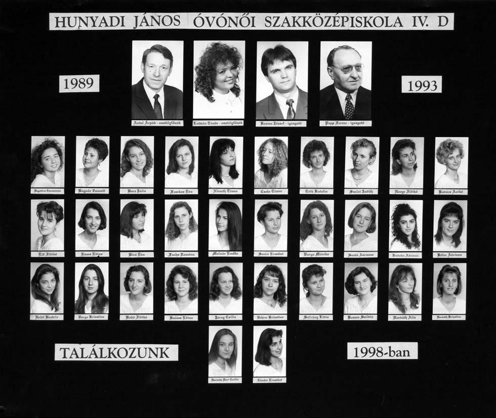 1989-1993 Tablók könyve 1992/93. tanév, IV.