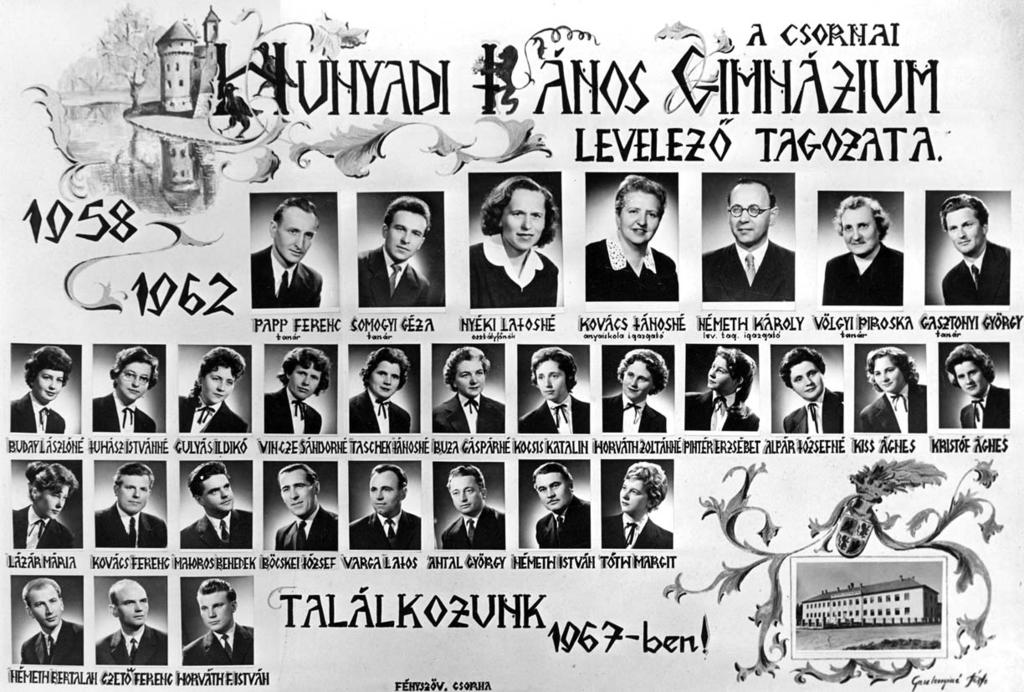 39 1961/62. tanév, Levelezõ Alpár Józsefné, Antal György, Böcskei József, Buday Lászlóné, Buza Gáspárné, Czetõ Ferenc, Gulyás Ildikó, Horváth F.