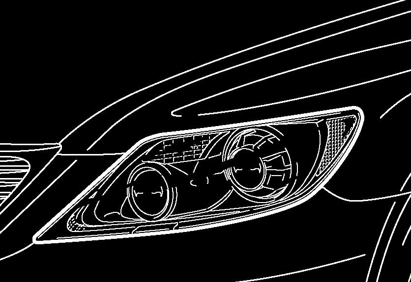 Nagyfeszültségű elleni védelem (folytatás) Nagy intenzitású gázkisüléses fényszórók A hagyományos, nem hibrid Lexus járművekhez hasonlóan az LS 600 h/ls 600h L is rendelkezik kis teljesítményű