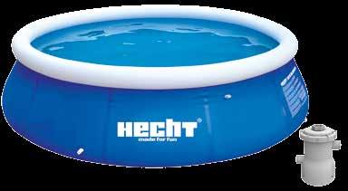 hu HECHT 3076 BLUESEA Felfújható peremű medence, öntartó konstrukcióval méretek [cm] 300 x 76 térfogat [l] 3618 anyaga ftalát mentes 3 rétegű
