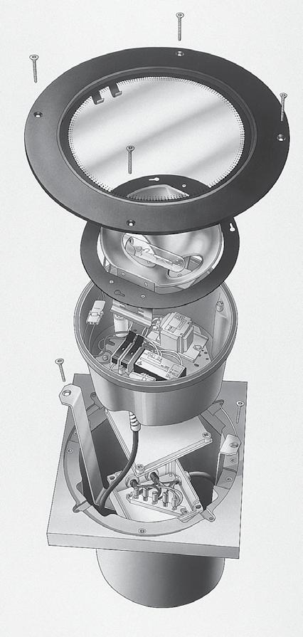 600mm TERRA MAXI 150 W-ig Magas védettség (IP 67) Dupla tömítés a ház és a fedél peremébe süllyesztve 4 db rozsdamentes gyorszáró rugó kioldásával lehet hozzáférni a fényforráshoz Festett acélkeret