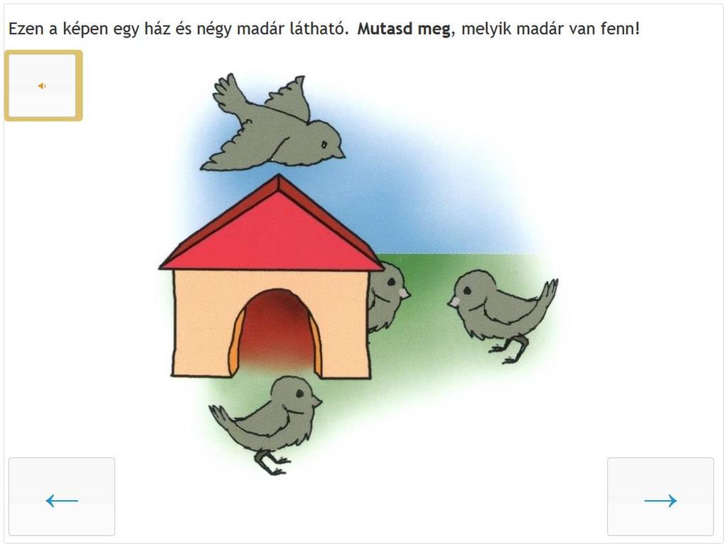 3.10. ábra Példafeladat a relációszókincs teszt számítógépes változatából 3.11.