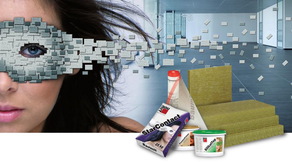 8 Homlokzati hőszigtlő rdszr A Baumit Star homlokzati hőszigtlő rdszr (svyi) Baumit StarCotact BAUMIT STAR RENDSZER (ÁSVÁNYI) Cmtbzisú, kivló miőségű por alakú ragasztó StarThrm valamit gyéb