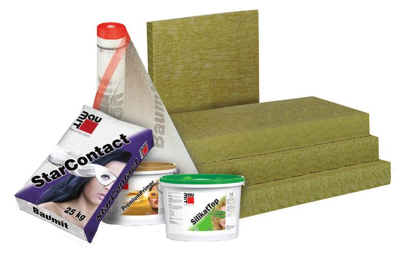 3 kg/m2 kigylítő rétgkét, kb. 4-5 kg/m2 tapaszolshoz Baumit StarThrm Miral (Baumit homlokzati hőszigtlő lmz, svyi) Hőszigtlő lmzk kőztgyapotból. Nm éghtő! Hővztési téyző: 0,04 W/mK.