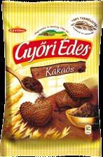 kakaós-mogyorós Pilóta Töltött keksz 180g kakaós, tripla kakaós 599 Ft 1711 Ft/kg Győri Édes keksz 180g eredeti, kakaós, kókuszos