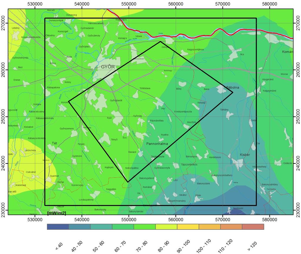 lumra az átlag korrigált hőáram 108±10 20% mw/m 2. A fúrásból származó magmintákon végzett hővezető-képesség mérések adatait DÖVÉNYI (1994) adja meg.