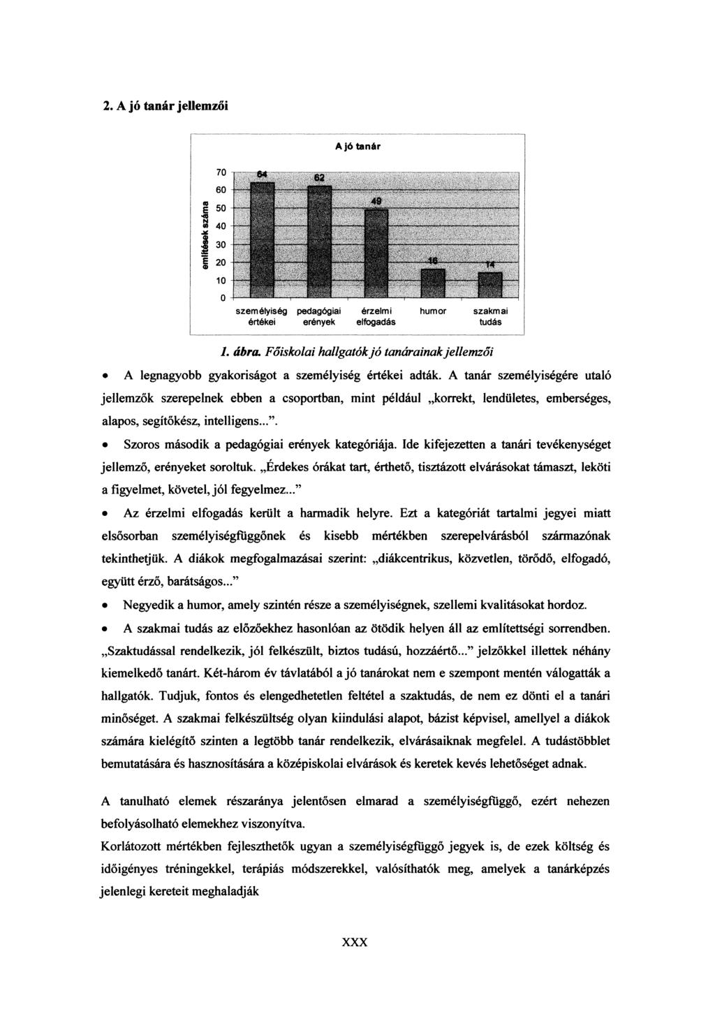 2. A jó tanár jellemzői A jó tanár személyiség pedagógiai érzelmi humor szakmai értékei erények elfogadás tudás L ábra.