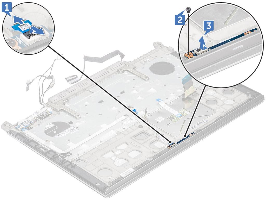 c Csúsztassa el, majd emelje ki a LED-panel a kijelzőszerkezetből [3]. A LED-panel beszerelése 1 Helyezze a LED-panelt a kijelzőszerkezeten lévő foglalatba.