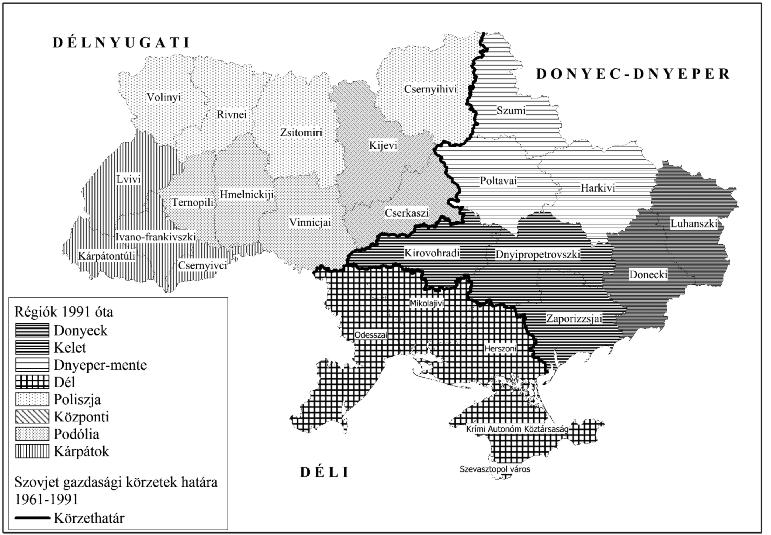 Ukrajna, a nagy területű, történelmileg tagolt szomszéd 219 3.3.7.
