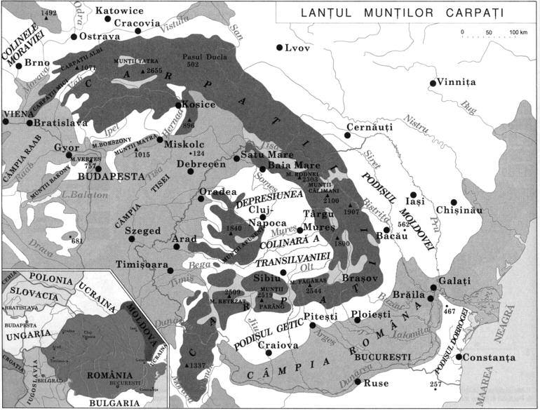 76 Hajdú zoltán 1.2.4 ábra: Románia meghatározó tengelye a Kárpátok Forrás: Negut et al. 2014, 8.