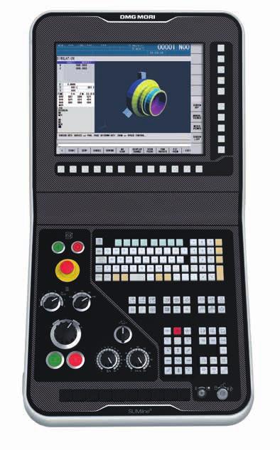 com SLIMline MAPPS IV*-gyel MITSUBISHI-n 15"-os TFT kijelző 3D munkadarab-szimulációval Memória: 50 MB (opcionális: 6 GB) Programozás: ISO & Dialog programozási funkció A HELP gomb gyors segítséget