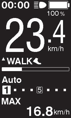 < SC-E6000 > < SC-E6010 > <A séta segédhajtás üzemmód működése> Amikor a "WALK" kijelzés megjelenik, tartsuk lenyomva az -Z gombot a segédhajtás kapcsolón a séta segédhajtás üzemmód indításához.