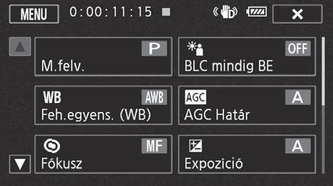 A kamera alapvető használata A menük használata A kamera sok funkciója érhető el a FUNC. panelen és a beállítási menükben.