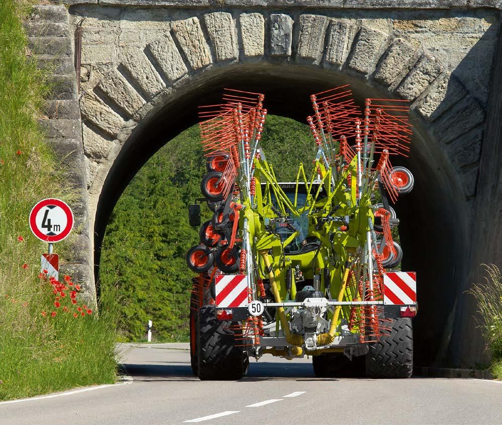 Kényelem a munkában és azután. Szállítás az úton Egyes modellek rugós fogtartó karjait a közúti közlekedésben el kell távolítani ez rendkívül rövid idő alatt kivitelezhető.