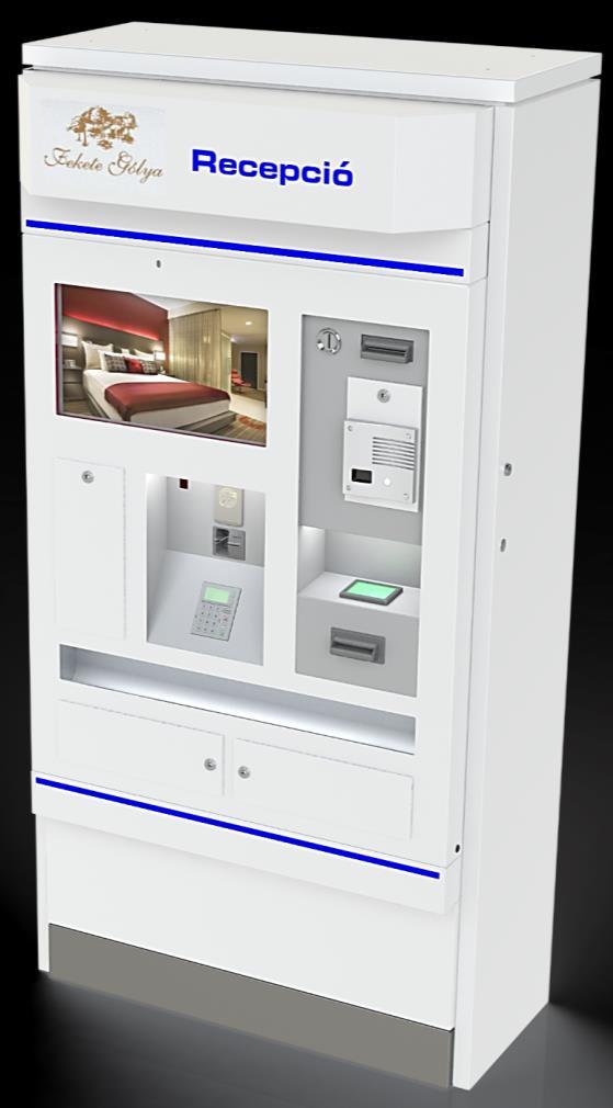 Recepciós és fizetőautomata (AutoPay 4400 H) Ez a két eszköz kisebb szállodáknál, egy földön álló toronyban egybe lehet építve, nagyobb szállodáknál különkülön toronyban célszerű elhelyezni, sőt,