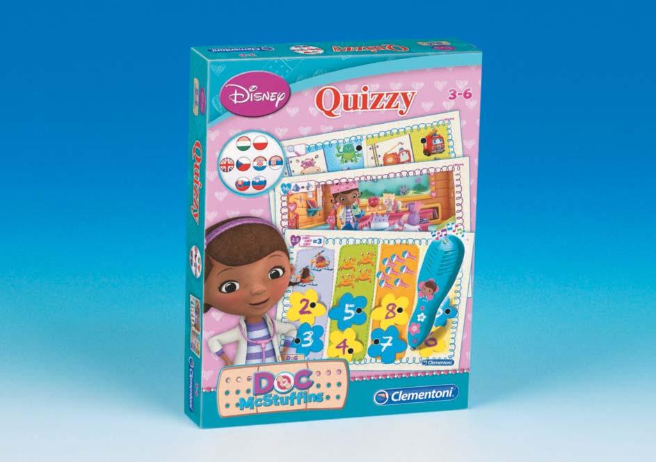 Oktató és készségfejlesztő játékok Quizzy Doc Mc Stuffins A gyerekek 24 képes feladatlapon számos vidám feladatot oldhatnak meg, amelynek elvégzése során