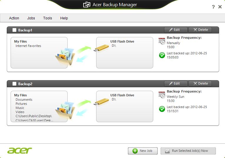 3. Adja meg, milyen gyakran szeretne mentést készíteni az Acer Backup Managerrel. Miután végrehajtotta ezt a három lépést, a megadott ütemezés szerint el fognak készülni a mentések.