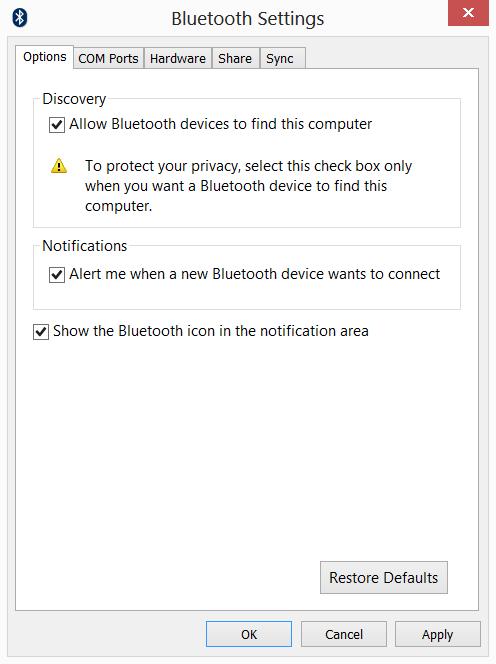 Ezután az értesítési területen található Bluetooth ikonra kattintva válassza az Beállítások megnyitása lehetőséget.