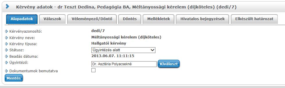 Kérvény alapadatai 15.2.