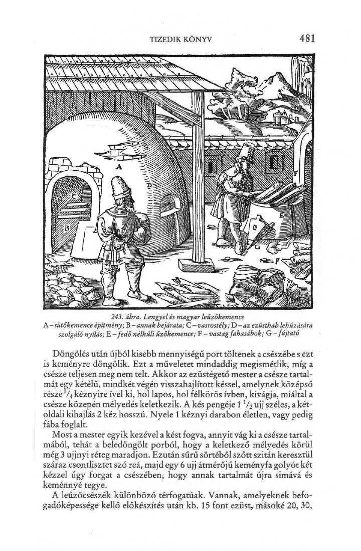 TIZEDIK KÖNYV 481 \.\.\.\.\.\.\.\A.\.N.\.\ 243. ábra. Lengyel és magyar leűzőkemence A.